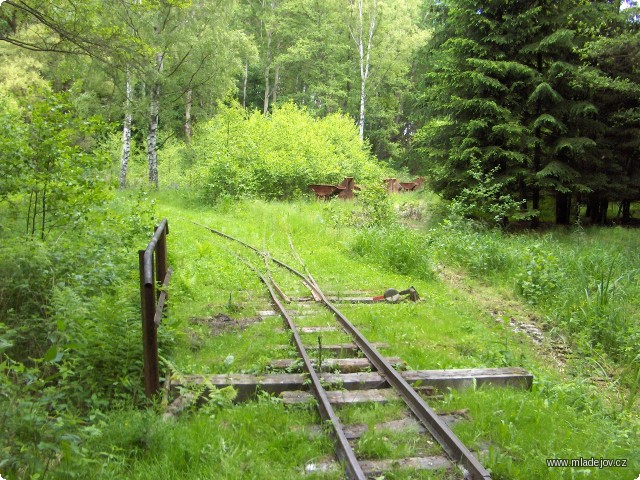 Fotografie Odbočka k&nbsp;bývalému dolu slouží pro odstavování vozů.
