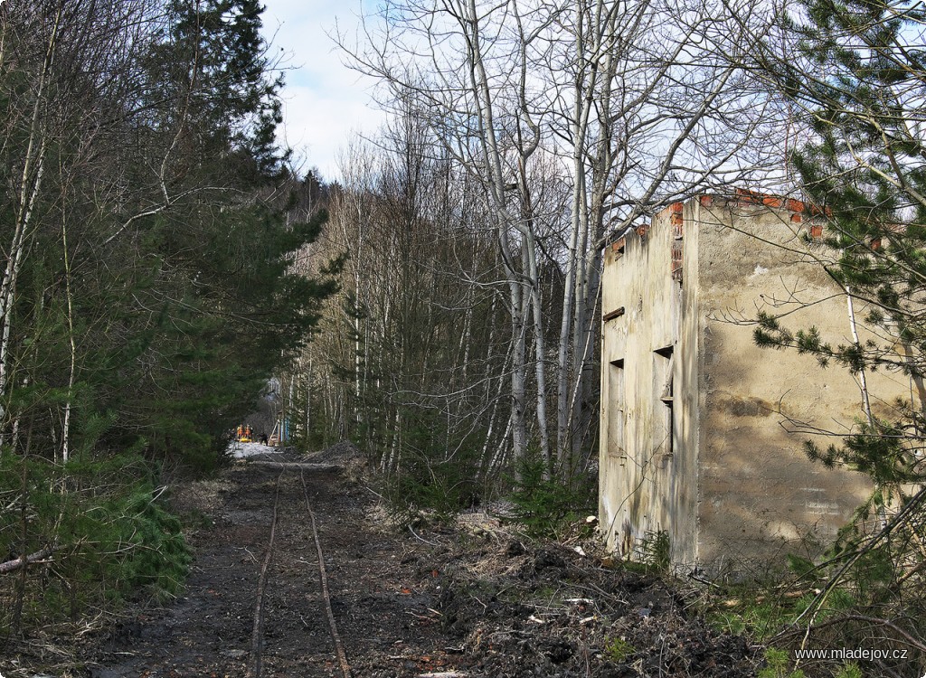 Fotografie Když bagristu na chvilku nezaměstnáte, najde si práci sám. Pod letitými nánosy se opět vynořily další desítky metrů kolejí.