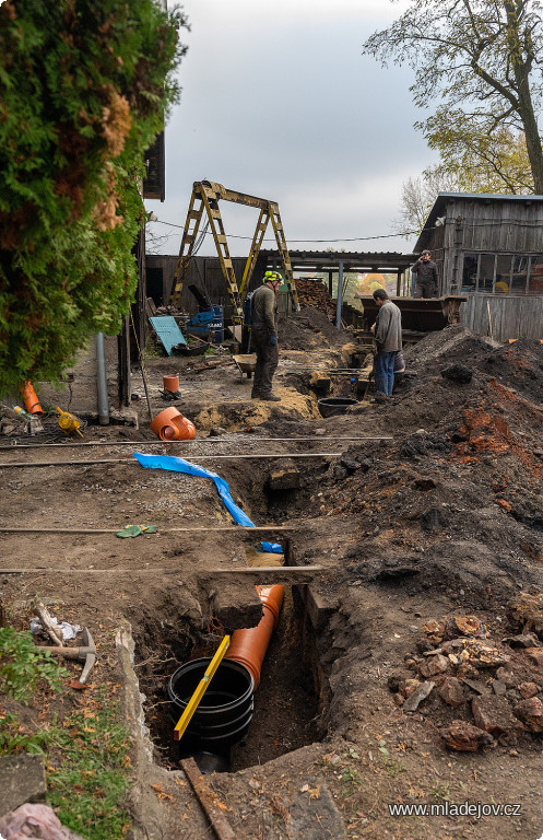 Fotografie Pohled na trasu z&nbsp;druhé strany, kolejovou harfu jsme museli podkopat.