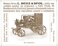 Dobový prospekt firmy L. Benz & spol. z Třebíče